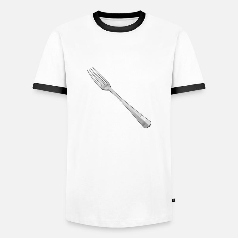 fork - Men's Ringer Shirt - white/black
