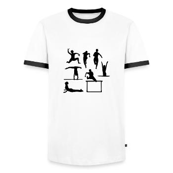 sportif - T-shirt contrasté Homme - blanc/noir - Devant - AI Model Female 172 light (172cm) & AI Model Male 178 dark (178cm)