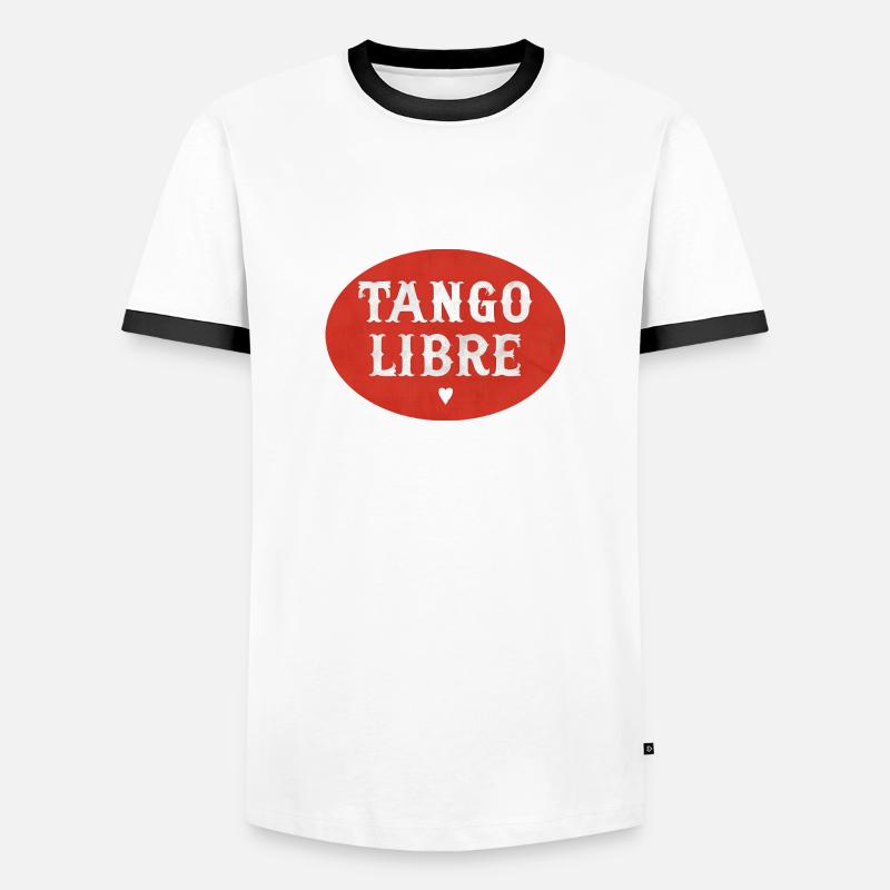 TANGO LIBRE - Men's Ringer Shirt - white/black
