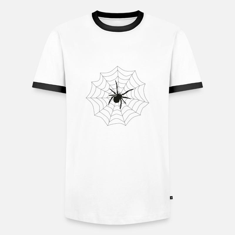 Spider web - Men's Ringer Shirt - white/black