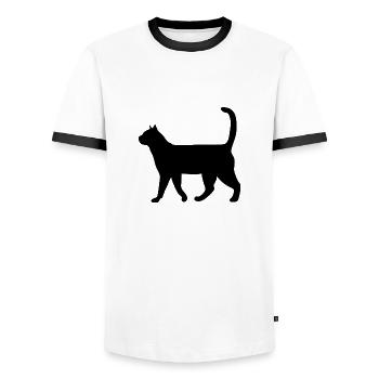 Poussins chat chats chat chats - T-shirt contrasté Homme - blanc/noir - Devant - AI Model Female 172 light (172cm) & AI Model Male 178 dark (178cm)