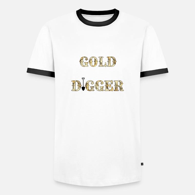 Gold Digger 1 - Männer Kontrast-T-Shirt - Weiß/Schwarz