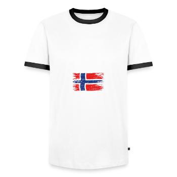 Geirangerfjord - Pêche Norvège Personnalisable - T-shirt contrasté Homme - blanc/noir - Devant - AI Model Female 172 light (172cm) & AI Model Male 178 dark (178cm)