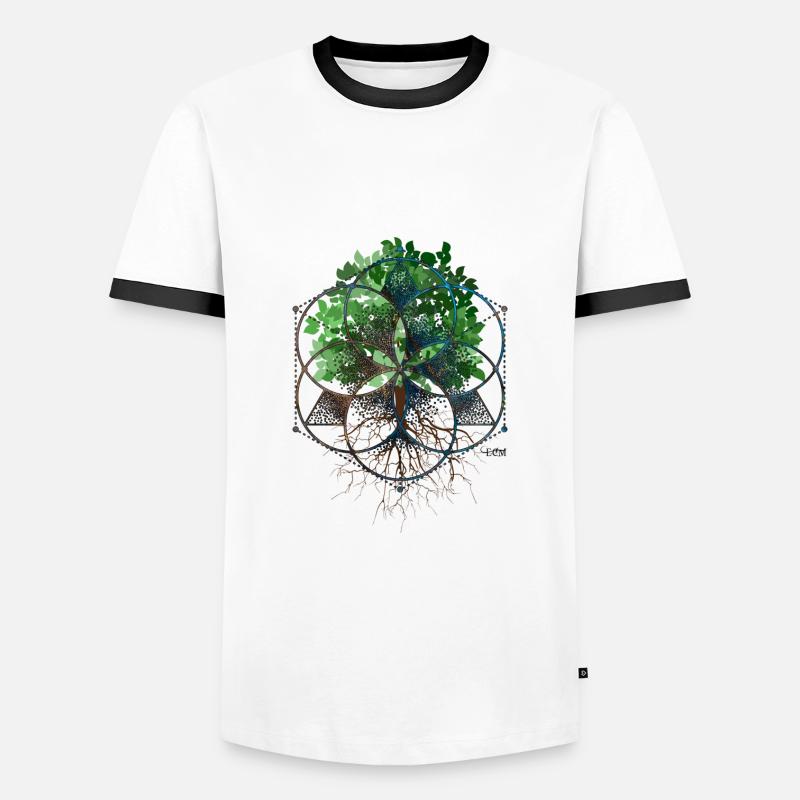Baum der Kleinen - Männer Kontrast-T-Shirt - Weiß/Schwarz