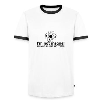 Je ne suis pas fou fou scientifique de la physique nucléaire - T-shirt contrasté Homme - blanc/noir - Devant - AI Model Female 172 light (172cm) & AI Model Male 178 dark (178cm)