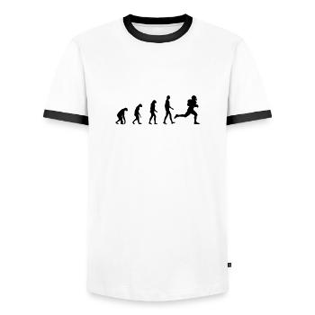 Foot US - T-shirt contrasté Homme - blanc/noir - Devant - AI Model Female 172 light (172cm) & AI Model Male 178 dark (178cm)