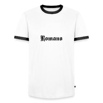 Romano - Men's Ringer Shirt - white/black - Front - AI Model Female 172 light (172cm) & AI Model Male 178 dark (178cm)