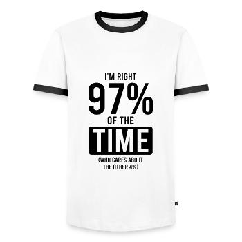 math mathematics - Men's Ringer Shirt - white/black - Front - AI Model Female 172 light (172cm) & AI Model Male 178 dark (178cm)