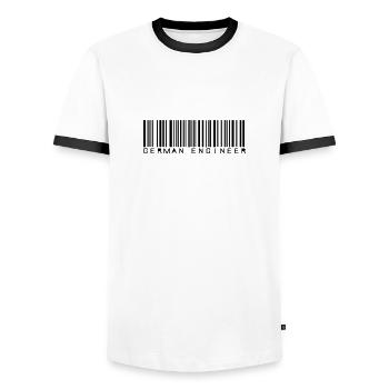 German Engineer - Men's Ringer Shirt - white/black - Front - AI Model Female 172 light (172cm) & AI Model Male 178 dark (178cm)