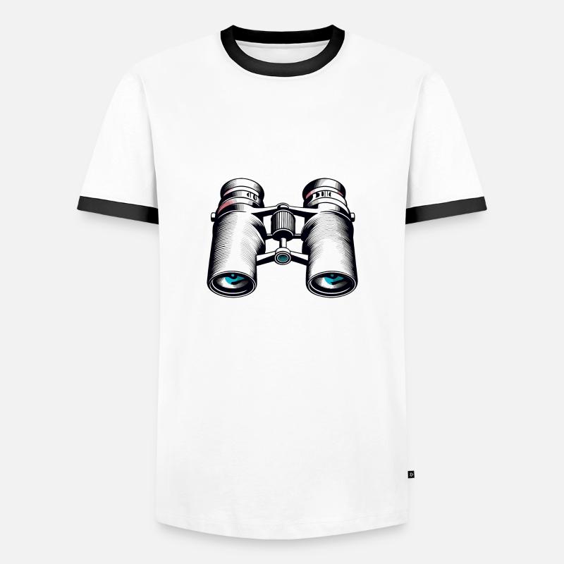 Binoculars / Observation / Observation / Adventure - Men's Ringer Shirt - white/black