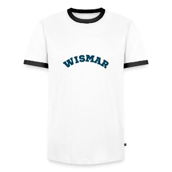 Wismar - Männer Kontrast-T-Shirt - Weiß/Schwarz - Vorne - AI Model Female 172 light (172cm) & AI Model Male 178 dark (178cm)
