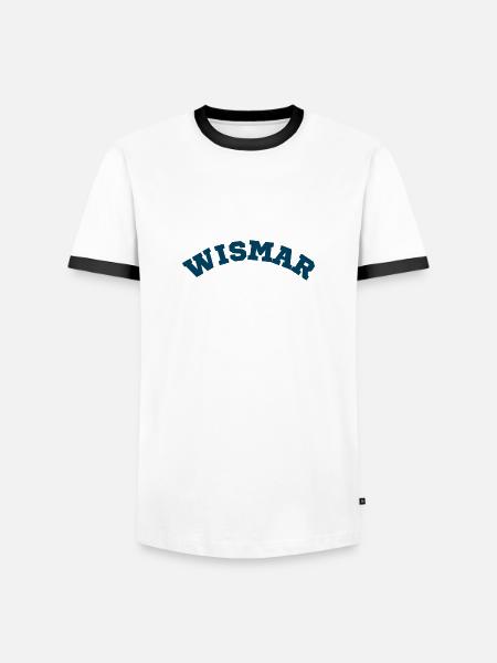 Wismar - Männer Kontrast-T-Shirt - Weiß/Schwarz