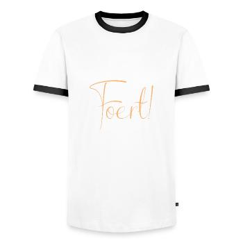 Foert - Männer Kontrast-T-Shirt - Weiß/Schwarz - Vorne - AI Model Female 172 light (172cm) & AI Model Male 178 dark (178cm)