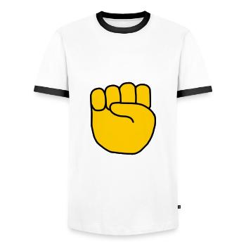 Emoji Fist Sketch Couleur - T-shirt contrasté Homme - blanc/noir - Devant - AI Model Female 172 light (172cm) & AI Model Male 178 dark (178cm)