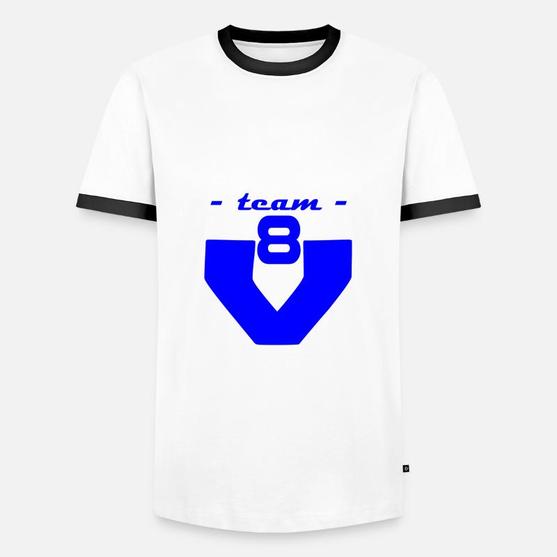 Team V8 - Männer Kontrast-T-Shirt - Weiß/Schwarz