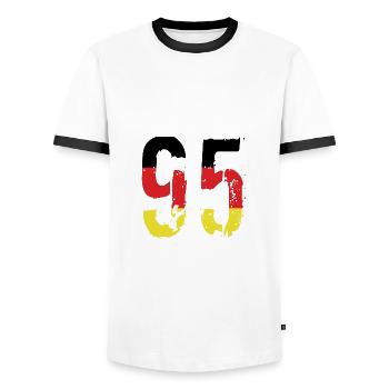 Maillot 95 Numéro Allemagne - T-shirt contrasté Homme - blanc/noir - Devant - AI Model Female 172 light (172cm) & AI Model Male 178 dark (178cm)