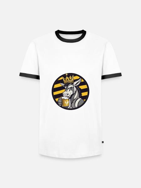 Esel Bier Comic - Männer Kontrast-T-Shirt - Weiß/Schwarz