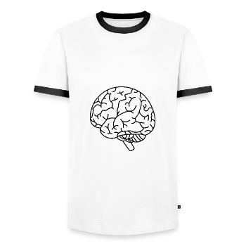 Cerveau organe pensée - T-shirt contrasté Homme - blanc/noir - Devant - AI Model Female 172 light (172cm) & AI Model Male 178 dark (178cm)