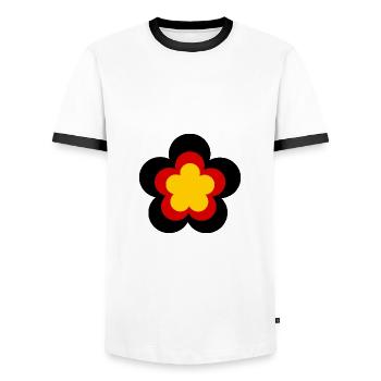 Allemagne Couleurs Fleur Fleur - T-shirt contrasté Homme - blanc/noir - Devant - AI Model Female 172 light (172cm) & AI Model Male 178 dark (178cm)