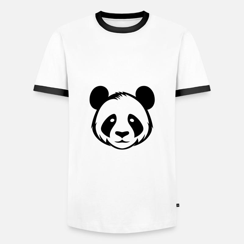 Panda head - Men's Ringer Shirt - white/black