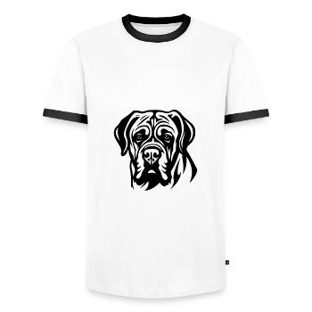 Mastiff Hund Kopf - Männer Kontrast-T-Shirt - Weiß/Schwarz - Vorne - AI Model Female 172 light (172cm) & AI Model Male 178 dark (178cm)