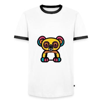 Koala Halloween Comic Zombie - Männer Kontrast-T-Shirt - Weiß/Schwarz - Vorne - AI Model Female 172 light (172cm) & AI Model Male 178 dark (178cm)