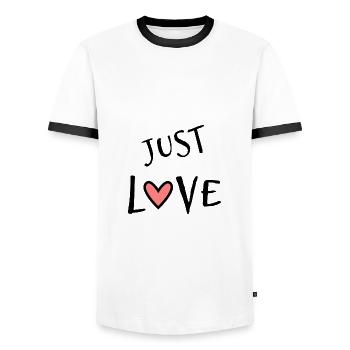 EINFACH LIEBEN. GERADE VERHEIRATET. ES LEBE DIE MARYS. JUNGGESELLINNENABSCHIED - Männer Kontrast-T-Shirt - Weiß/Schwarz - Vorne - AI Model Female 172 light (172cm) & AI Model Male 178 dark (178cm)