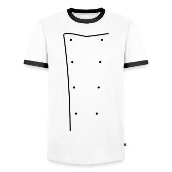 Chef's Jacket - Men's Ringer Shirt - white/black - Front - AI Model Female 172 light (172cm) & AI Model Male 178 dark (178cm)