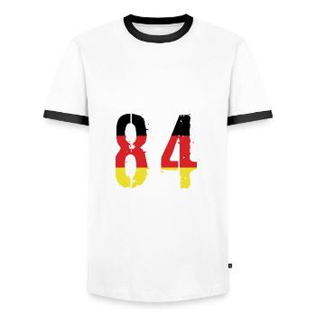 Maillot 84 Numéro Allemagne - T-shirt contrasté Homme - blanc/noir - Devant - AI Model Female 172 light (172cm) & AI Model Male 178 dark (178cm)