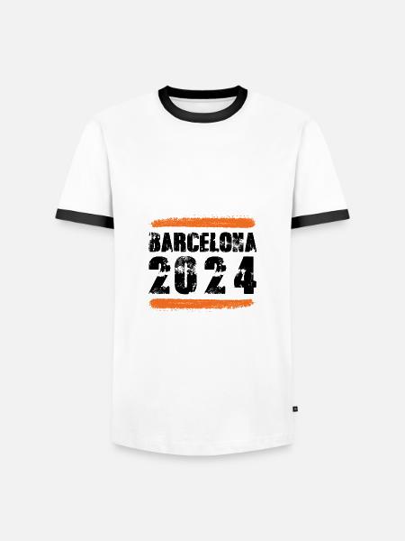 L’équipe de Barcelone 2024 - T-shirt contrasté Homme - blanc/noir