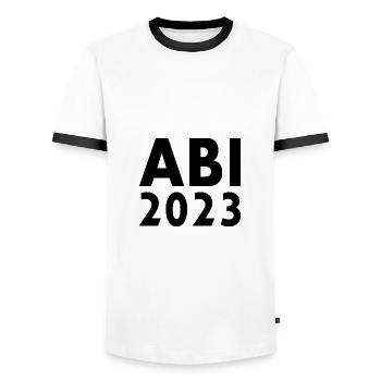 Abi 2023 - Männer Kontrast-T-Shirt - Weiß/Schwarz - Vorne - AI Model Female 172 light (172cm) & AI Model Male 178 dark (178cm)