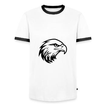 Eagle head - Men's Ringer Shirt - white/black - Front - AI Model Female 172 light (172cm) & AI Model Male 178 dark (178cm)