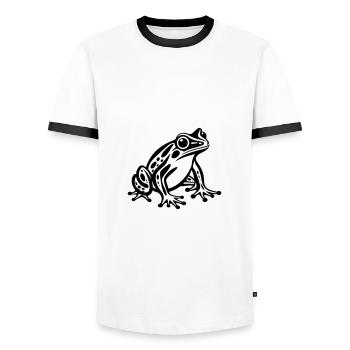 frog animal - Men's Ringer Shirt - white/black - Front - AI Model Female 172 light (172cm) & AI Model Male 178 dark (178cm)