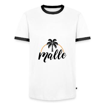 Malle Palme - T-shirt contrasté Homme - blanc/noir - Devant - AI Model Female 172 light (172cm) & AI Model Male 178 dark (178cm)