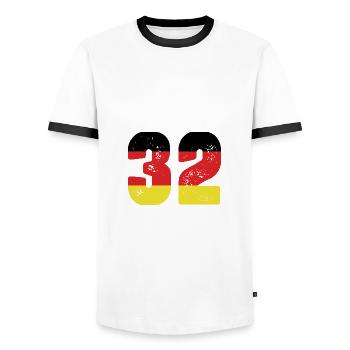 Maillot 32 numéros Allemagne - T-shirt contrasté Homme - blanc/noir - Devant - AI Model Female 172 light (172cm) & AI Model Male 178 dark (178cm)