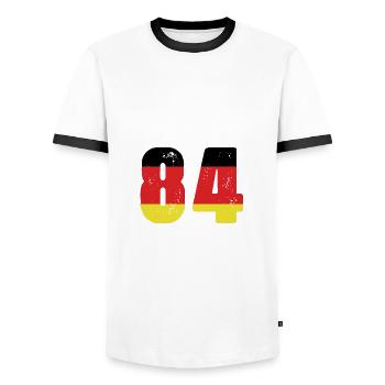 84 Numéro Jersey Allemagne - T-shirt contrasté Homme - blanc/noir - Devant - AI Model Female 172 light (172cm) & AI Model Male 178 dark (178cm)