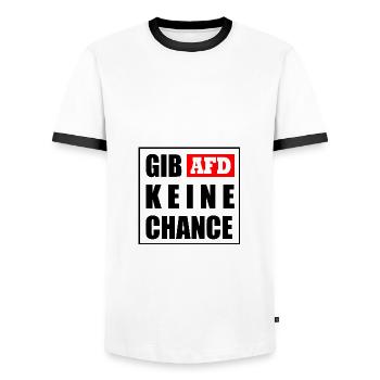 Gib afd keine chance - Männer Kontrast-T-Shirt - Weiß/Schwarz - Vorne - AI Model Female 172 light (172cm) & AI Model Male 178 dark (178cm)