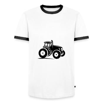 Traktor Symbol - Männer Kontrast-T-Shirt - Weiß/Schwarz - Vorne - AI Model Female 172 light (172cm) & AI Model Male 178 dark (178cm)