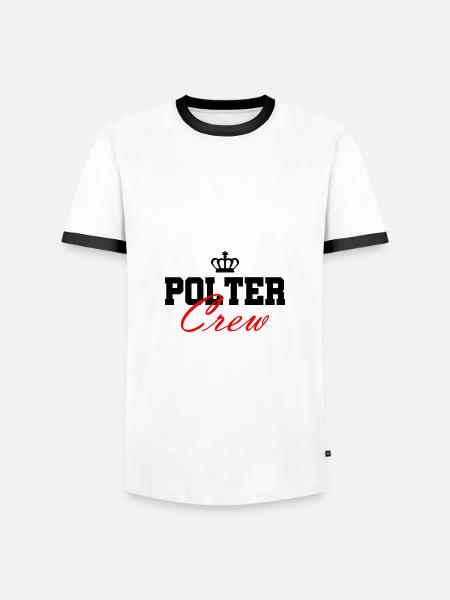 Polter Crew Engagement Wedding - Men's Ringer Shirt - white/black