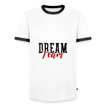 Dream Team - Männer Kontrast-T-Shirt - Weiß/Schwarz - Vorne - AI Model Female 172 light (172cm) & AI Model Male 178 dark (178cm)