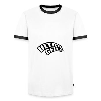 Ultra Geil Party Spruch Lustig - Männer Kontrast-T-Shirt - Weiß/Schwarz - Vorne - AI Model Female 172 light (172cm) & AI Model Male 178 dark (178cm)