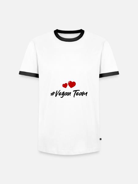 Vegan Team Heart - Men's Ringer Shirt - white/black