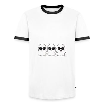 Geister Halloween Cool - Männer Kontrast-T-Shirt - Weiß/Schwarz - Vorne - AI Model Female 172 light (172cm) & AI Model Male 178 dark (178cm)