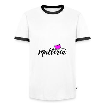 Mallorca Herz - Männer Kontrast-T-Shirt - Weiß/Schwarz - Vorne - AI Model Female 172 light (172cm) & AI Model Male 178 dark (178cm)