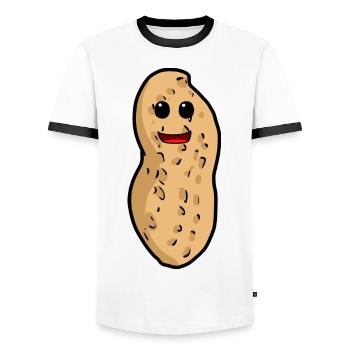 Peanut Nut Children Child Nut Toddler Baby - Men's Ringer Shirt - white/black - Front - AI Model Female 172 light (172cm) & AI Model Male 178 dark (178cm)