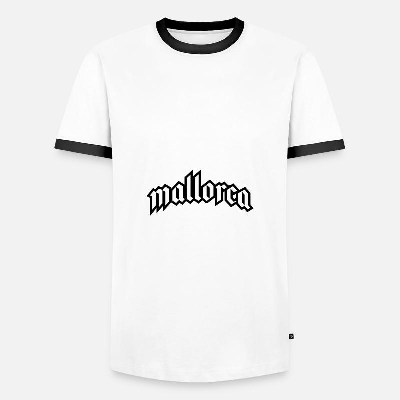 Mallorca Font - Men's Ringer Shirt - white/black