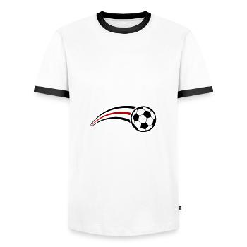 Soccer Symbol Tail - Men's Ringer Shirt - white/black - Front - AI Model Female 172 light (172cm) & AI Model Male 178 dark (178cm)
