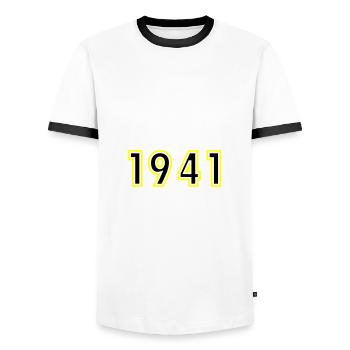 1941 Year Birthday - Men's Ringer Shirt - white/black - Front - AI Model Female 172 light (172cm) & AI Model Male 178 dark (178cm)