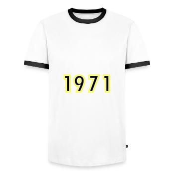 1971 Year Birthday - Men's Ringer Shirt - white/black - Front - AI Model Female 172 light (172cm) & AI Model Male 178 dark (178cm)