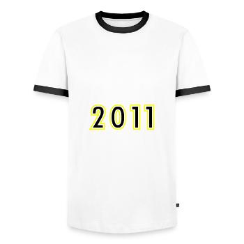 2011 Year Birthday - Men's Ringer Shirt - white/black - Front - AI Model Female 172 light (172cm) & AI Model Male 178 dark (178cm)